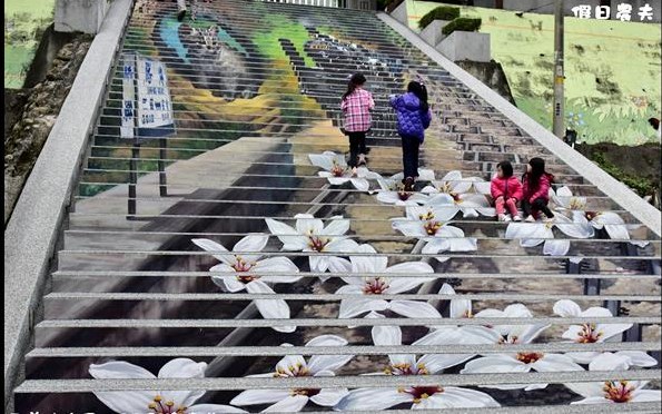 建中國小3D彩繪樓梯照片： CR=「假日農夫」blog